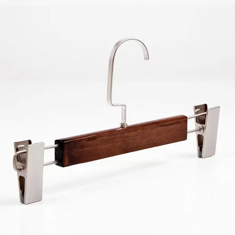 Clothes Metal Hooks Cloth Hanger Clothing Low MOQ Wood Clothes Wooden Iron Clothing Rack Single Square Bath