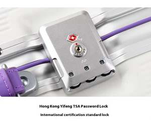 高品質 透明 静音キャスター フロントオープン フルアルミニウム 機内持ち込み スーツケース ワイドハンドル トラベル トロリーケース - Product Image 5