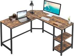 Góc viết bàn với kệ lưu trữ cho máy trạm nghiên cứu L hình máy tính bàn cho văn phòng nhà - Product Image 4