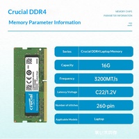 Vente en gros de mémoire vive Crucials 16/32 Go DDR4 3200 MHz pour ordinateur portable, puce Micron d'origine, mémoire pour ordinateur portable, accessoires de mise à niveau informatique