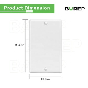 Plaque murale vierge Barep homologuée UL94 V2, 1 poste, standard 4,5" x 2,75", en polycarbonate, pour boîtier de jonction électrique non utilisé, certifiée CULus - Product Image 2