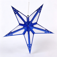 Ornement suspendu étoile pentagramme en PVC découpé au laser 3D, décoration festive pour anniversaires, centres commerciaux et scènes de fête, vente en gros