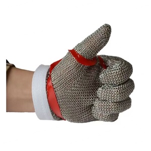 Gants de sécurité de cuisine A9 anti-coupure en acier inoxydable de qualité alimentaire, texture écaille de poisson, 7 oz, 26 cm, pour couteau de boucher - Product Image 5