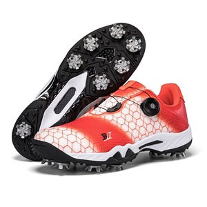 Zapatos de Golf con Diseño Hexagonal Rojo, Cierre Boa y Suela de Goma, Zapatillas Deportivas de Verano para Hombre - Product Image 1