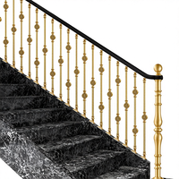 MEIXI Moderner Hotel-Apartment-Villa Innenbalkon Treppengeländer Säule Messing Handlauf Schwarz Zeitgenössisches Design Bodenmontiert