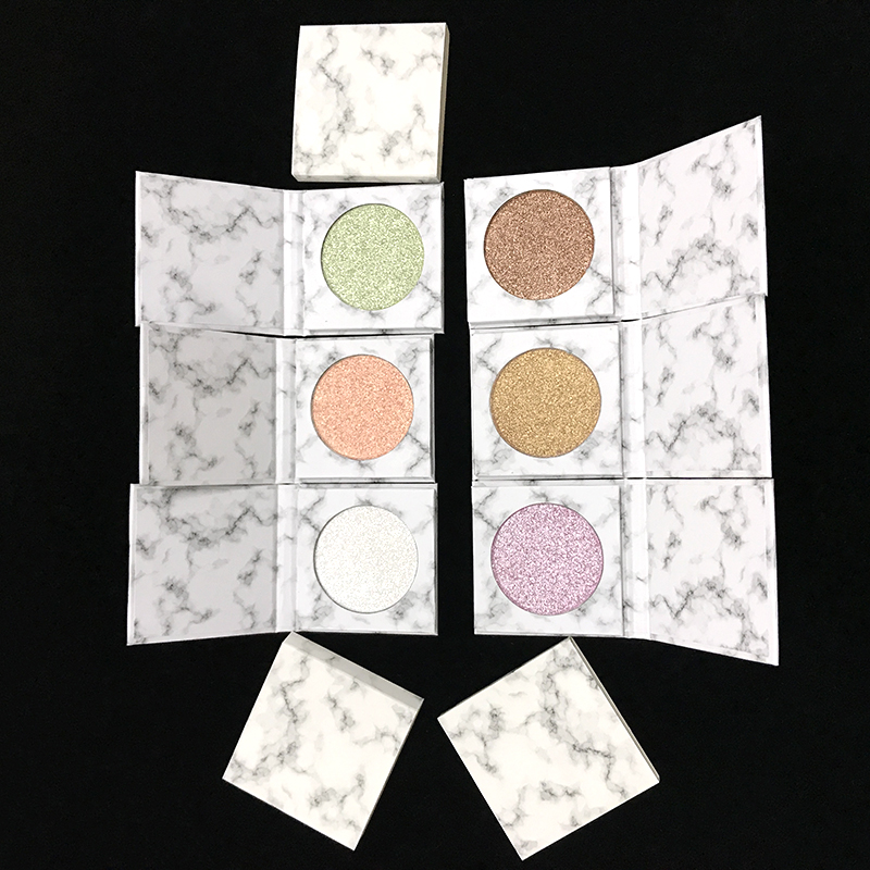 High quality makeup shimmer pressed powder bronzer 6 color private label single highlighter make up palette