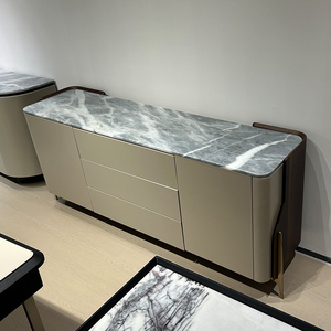 Meuble de rangement moderne de luxe en marbre pour salon, chambre, hôtel et bar à dîner - Design minimaliste Lou - Product Image 2