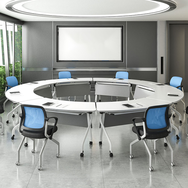 School Fold up Combination Discussion Learning Training Desk Chair Student Foldable Training Table