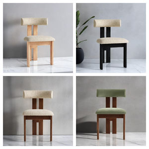 Chaises de salle à manger en bois massif rembourrées en velours de style <span class=keywords><strong>scandinave</strong></span> moderne, design nordique de restaurant, <span class=keywords><strong>chaise</strong></span> de salle à manger latérale en cuir - Product Image 3