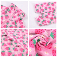Tiaose Kids Pull à demi-zip à imprimé fraises et ourlet festonné, avec étiquette personnalisée et échantillonnage rapide, Manteau d'extérieur à manches longues pour filles