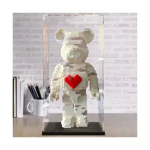 Violent Bear Model Clear Acrylic Display Box Storage Box For Lego Building Block Bear