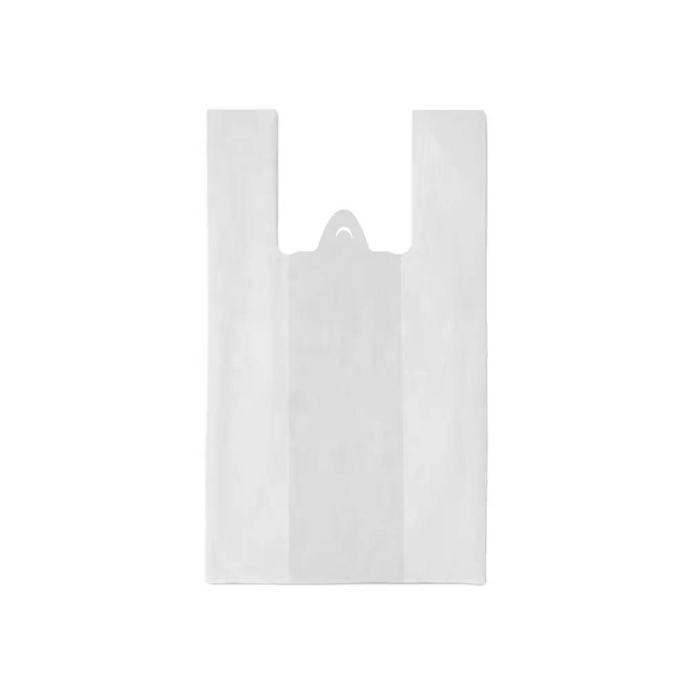 أفضل جودة مادة خام بيضاء اللون قميص بلاستيك حقيبة للسوق من تركيا