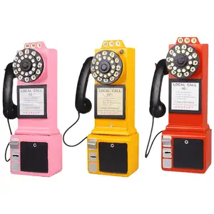 Home Decor Vintage Telephone Model Wall Hanging Crafts Ornaments <strong>Retro</strong> Home <strong>Furniture</strong> Figurines Phone Props Decoration Gift - Product Image 1