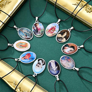 Collar de Cadena de Oro de Diseño de Joyería de Moda al por Mayor para Damas, Imagen de María y el Niño Jesús - Product Image 1