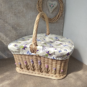 <b>Large</b> Capacity Woven Rattan Picnic Hamper with Lid Rustic Wicker <b>Basket</b> for Fruits and Wine Storage - Product Image 5