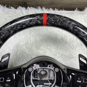 พวงมาลัยคาร์บอนไฟเบอร์ฟอร์จ สำหรับรถยนต์เมอร์เซเดส รุ่น GT 63 CLA CLS E <span class=keywords><strong>S</strong></span> C <span class=keywords><strong>Class</strong></span> SL W177 W176 W211 W212 W213 W218 W221 W463 หุ้มหนัง - Product Image 6