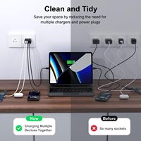 40W USB C Duvar Şarj Cihazı ABD AB İngiltere 4 Portlu Hızlı Şarj Bloğu PD 20W Cep Telefonu Şarj Cihazları Tip C Adaptör iPhone 16 iPad için