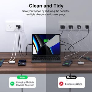 <span class=keywords><strong>Chargeur</strong></span> mural USB C 40W US EU UK 4 ports Charge rapide Bloc PD 20W Chargeurs pour téléphone portable Type C Adaptateur pour iPhone 16 iPad - Product Image 3