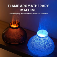 Diffuseur d'huiles essentielles de flamme 130ml USB ultrasons brume fraîche LED 3D effet de flamme de feu Portable 1 an de garantie diffuseur d'arôme