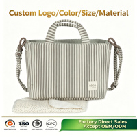 Sac à langer imprimé numérique à rayures avec matelas à langer, sac à langer pour poussette, panier à langer, fabrication OEM/ODM, MOQ 200 pièces, plusieurs couleurs