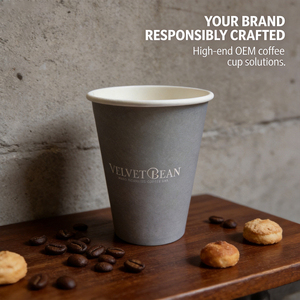 Custom Printed Black Kraft <b>Disposable</b> Paper <b>Cups</b> Eco Friendly Recyclable Single Wall Coffee <b>Cup</b> With Custom Logo for Cafe Bar - Product Image 4