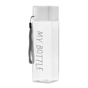 Bouteille d'eau en plastique carrée avec cordon, anti-fuite, design MY BOTTLE, pour les sports de plein air, l'école, les voyages et l'hydratation quotidienne - Product Image 4