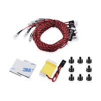 Kit de lumières pour hélicoptère et avion radiocommandé, 8 ampoules LED, clignotants pour Simulation de flash, avec boîte de commande, accessoires RC