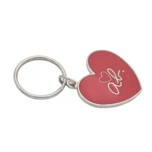时尚镜子心形钥匙扣软珐琅红色爱心钥匙扣结婚钥匙扣礼品