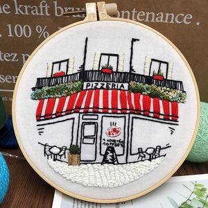 Kit de broderie pour adultes débutants avec motifs de paysages de jardin, cerceaux et instructions, artisanat manuel, point de croix - Product Image 6
