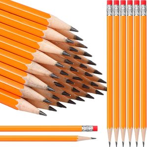 Crayon en bois personnalisé avec logo, 7 pouces, avec gomme, idéal pour la rentrée scolaire, vente en gros - Product Image 2