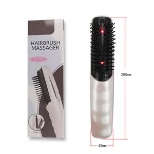 Electric Vibration Hair Volumizing Hand Head Comb Applicator Manufacturer Head Massager Led Hair Comb Kit With Logo For Girls