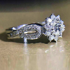 Anello di Fidanzamento F1467 in Oro Bianco con Diamante Naturale Taglio Brillante Rotondo Colore G per Donna - Product Image 5