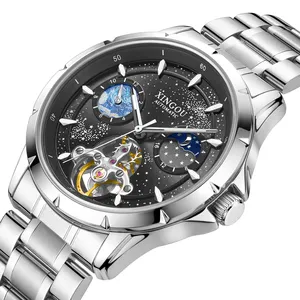 ステンレス鋼時計カスタムロゴ機械卸売プロモーション腕時計自動時計メンズOem防水腕時計