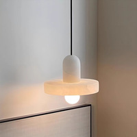Luminaire suspendu en pierre naturelle d'albâtre, style moderne minimaliste, lustre de luxe pour îlot de cuisine, salle à manger
