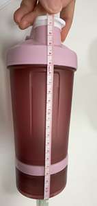 プラスチックシェーカーボトル2つのプロテインパウダーボックスとステンレスボールカスタムロゴOEM - Product Image 4