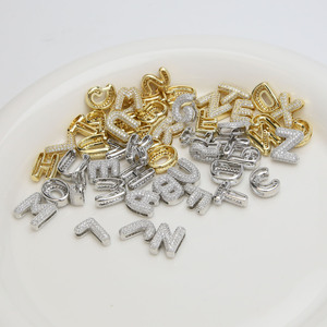 YIMEIL & DIY Personnalisé – Bracelet à <span class=keywords><strong>Lettres</strong></span> Bulles en Zircon A-Z (26 <span class=keywords><strong>Lettres</strong></span>) avec Chaîne – Combinaison Nom Personnalisé – Combinaison Libre - Product Image 3