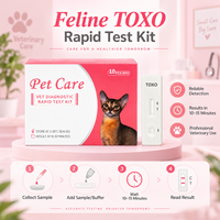 Einstufiger Feline TOXO Toxoplasma-Antikörper-Teststreifen für Katzen, Schnelldiagnostik-Kit für Tierarztpraxen