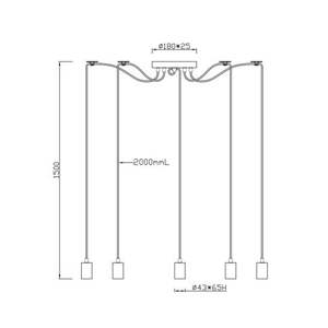 Lampe suspendue en cuivre 5xe27, design moderne, idéale pour éclairer les espaces et décorer avec style. - Product Image 1