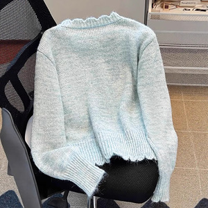 Cardigan en tricot à col rond et manches longues pour femme, coupe ample, anti-boulochage, printemps-automne, Dongguan Dalang - Product Image 4
