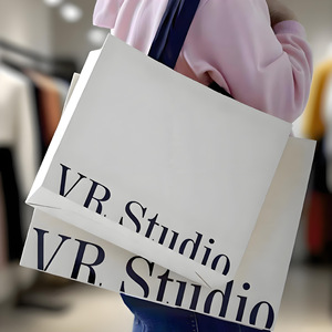 Bolsas de mano blancas personalizadas Rida con impresión de logotipo para empaque de regalos - Product Image 5