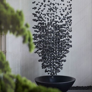 Lustre en bois de charbon de bois noir, long et moderne, luminaire décoratif de plafond, idéal pour un hôtel, un restaurant - Product Image 3