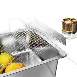 <span class=keywords><strong>Grifo</strong></span> de Cocina KAWAL de Acero Inoxidable 304, Diseño de Lujo Ligero, Fregadero Grande de una Sola Tina con <span class=keywords><strong>Cascada</strong></span>, Fregadero Hecho a Mano con Superficie Nano - Product Image 5