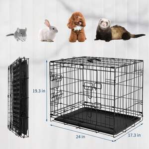 Cage pliable portable pour <span class=keywords><strong>chien</strong></span> de 18 pouces avec plateau amovible et porte supérieure/avant, <span class=keywords><strong>taille</strong></span> pour petits chiens, chats, furets, chinchillas - Product Image 6