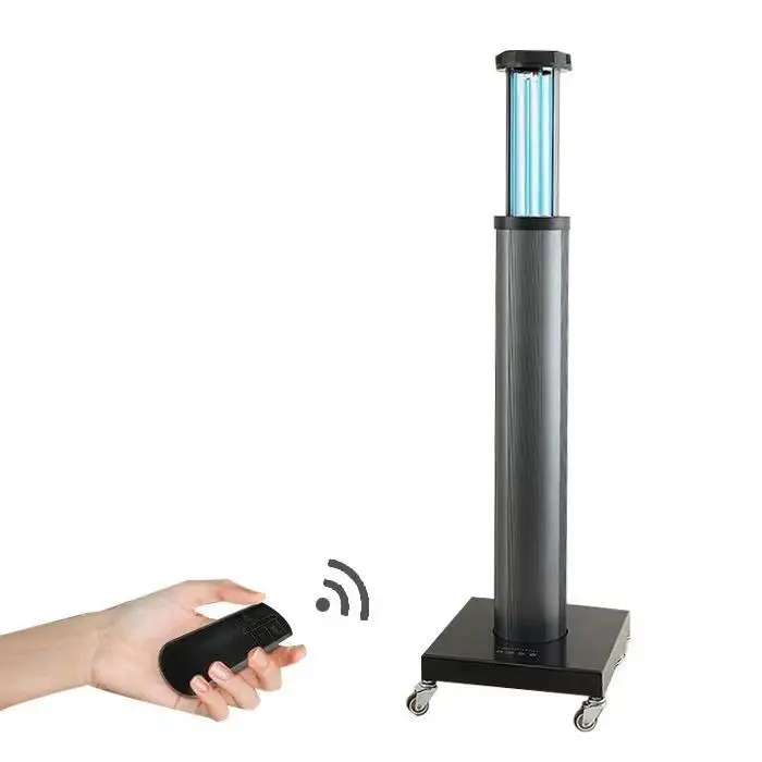 Top selling 80w mobile uv light sanitizer With infrared sensing Automatic lifting uv disinfection robot