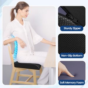 Cojín de Asiento Médico de Espuma Viscoelástica Grande <span class=keywords><strong>para</strong></span> Silla de Oficina, Cojín de Cuña Grueso y Firme con Base Antideslizante - Product Image 4
