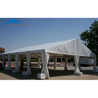 Carpa Moderna Grande Blanca para Bodas, Ferias Comerciales, Fiestas, Eventos con Cristal Transparente, 6x12m, Poliéster, Nueva