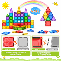 Ensemble de construction de tuiles magnétiques EPT, 284 pièces, construction de château coloré, jouet éducatif STEM pour enfants de 3 ans et plus