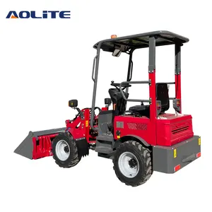 AOLITE E604 utilitario con ruedas articuladas de gama alta para granja eléctrica con tracción en las cuatro ruedas mini pequeño cargador de ruedas frontal de 400kg