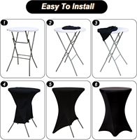Nappe en polyester personnalisée en usine, extensible en spandex, pour table de cocktail de mariage, pour événements de Noël