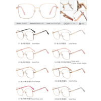 Lunettes de mode pour femmes anti-lumière bleue 93521 Lunettes à monture métallique populaires Style élégant Temple transparent Lunettes d'ordinateur Cadre